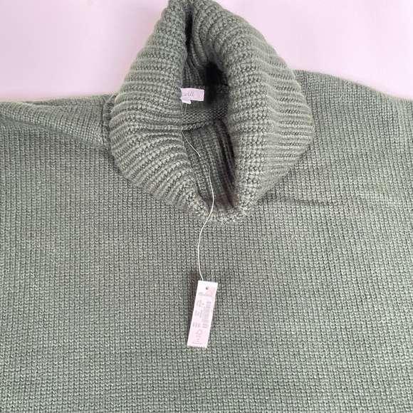 Madewell Cropped Boxy Turtleneck Sweater M Forest Green Minimalist Quiet Luxury - Picture 5 of 12